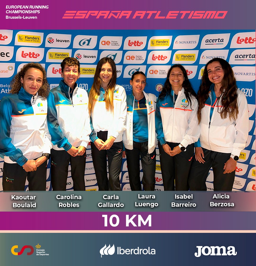 🏃‍♂️#Atletismo Europeo Ruta Bruselas🇧🇪

🥈PLATAAAAA🥈

10k
♂️
🥈España🇪🇸
5️⃣ Jesús Ramos
1️⃣0️⃣ Chiki Pérez
1️⃣3️⃣ Ilias Fifa
7️⃣7️⃣ Abdessamad Oukhelfen
♀️
6️⃣ España🇪🇸
1️⃣5️⃣ Carla Gallardo
2️⃣0️⃣ Laura Luengo
2️⃣3️⃣ Carolina Robles
2️⃣7️⃣ Kaoutar Boulaid
3️⃣5️⃣ Alicia Berzosa
3️⃣7️⃣ Isabel Barreiro