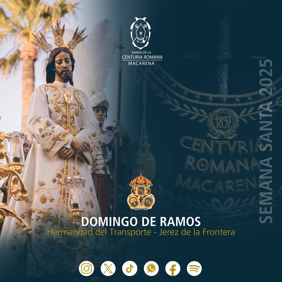 🔵 𝐃𝐨𝐦𝐢𝐧𝐠𝐨 𝐝𝐞 𝐑𝐚𝐦𝐨𝐬

✝️ Hermandad del <a href="/Transporte_ofic/">Hermandad del Transporte.</a>. 

📍Basílica de la Merced. 

𝐏𝐚𝐬𝐚𝐜𝐚𝐥𝐥𝐞𝐬: 16:00 horas.
𝐒𝐚𝐥𝐢𝐝𝐚: 17:30 horas. 

#SonesMacarenos #SSantaJerez25