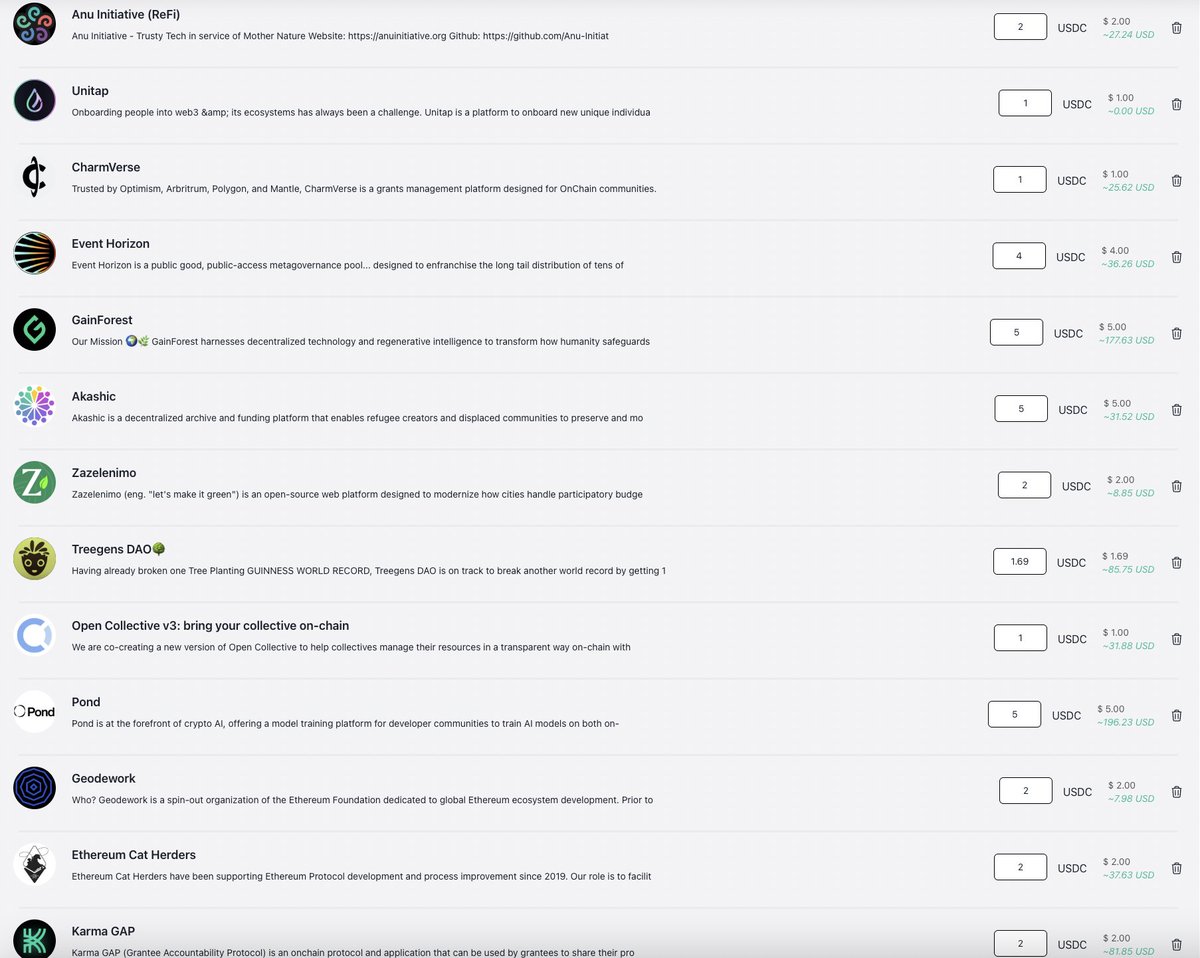i just voted in the gitcoin core rounds! supported 44 projects in all

I love the 2 key changes <a href="/gitcoin/">Gitcoin</a> has implemented to become more sustainable;

&gt; At checkout, i have the option to add a tip to them. Long overdue change and i hope everyone here supports gitcoin for making