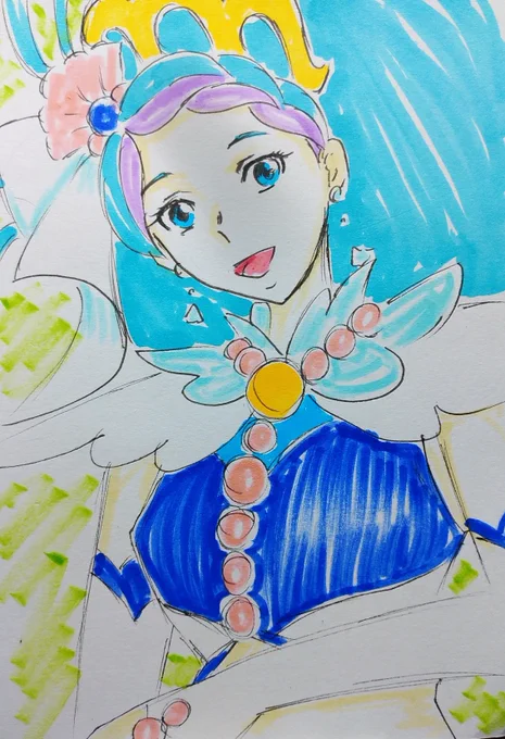 #ゴープリ10周年なので海藤みなみさん3733枚描いてお祝い(363,364,365)マーメイドらくがき。 