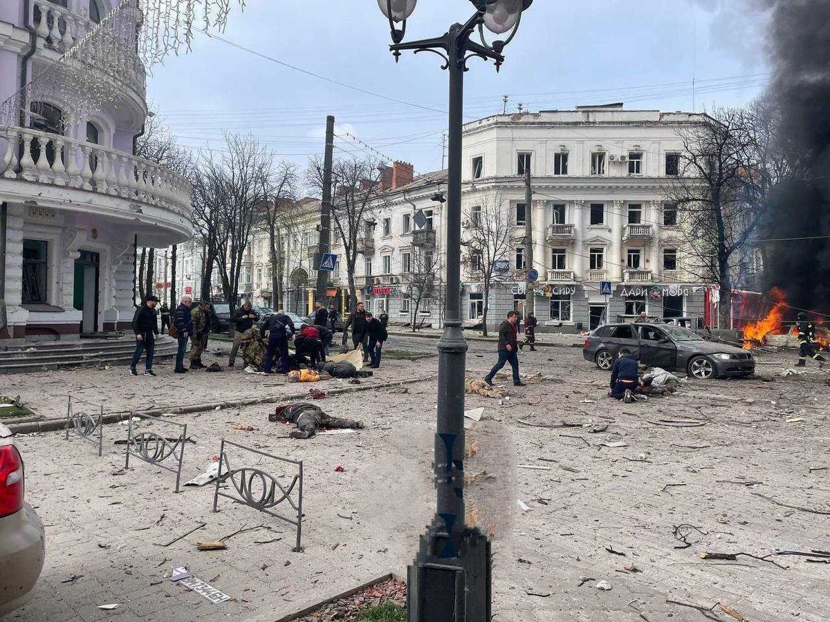 This is the center of my home city Sumy, I live just a few hundred meters from this place.
Today, 13th of April, weekend, in the middle of the day. 
russians are non humans