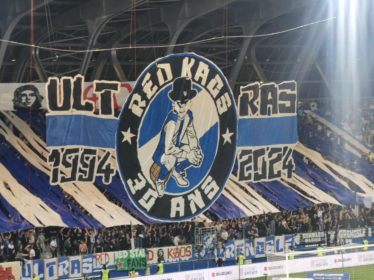 UltrasMadeinFR's tweet photo. ⚽️ Grenoble - Paris FC
📢 30 ans des Red Kaos 1994 !
📆 Samedi 12 avril 2025 
📸 @GF38_Officiel / @FredericSougey 
#GF38PFC https://t.co/UG5jZHehIV