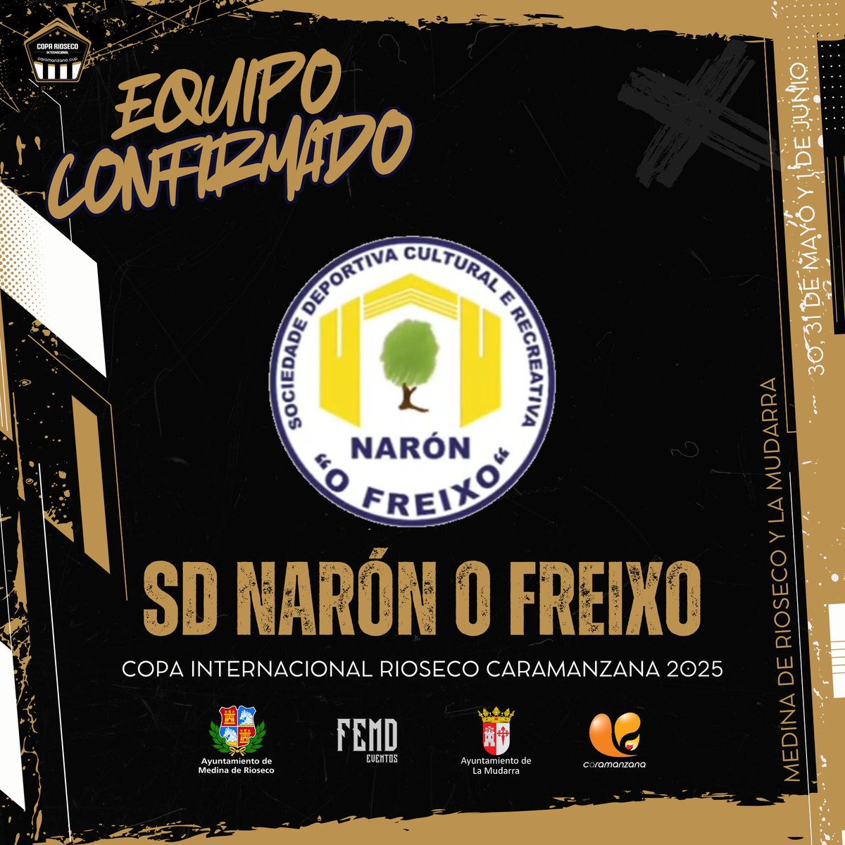 🏆⚽️ ¡Llega el tractor amarillo! ¡La @sdcrnaron participará en la Copa Internacional Rioseco <a href="/Caramanzana/">caramanzana</a> 2025!

Los gallegos llegan con mucha ilusión y un gran nivel para dar que hablar en Medina de Rioseco y La Mudarra.

¡Bienvenidos! 

#CopaRioseco #MedinaDeRioseco #LaMudarra