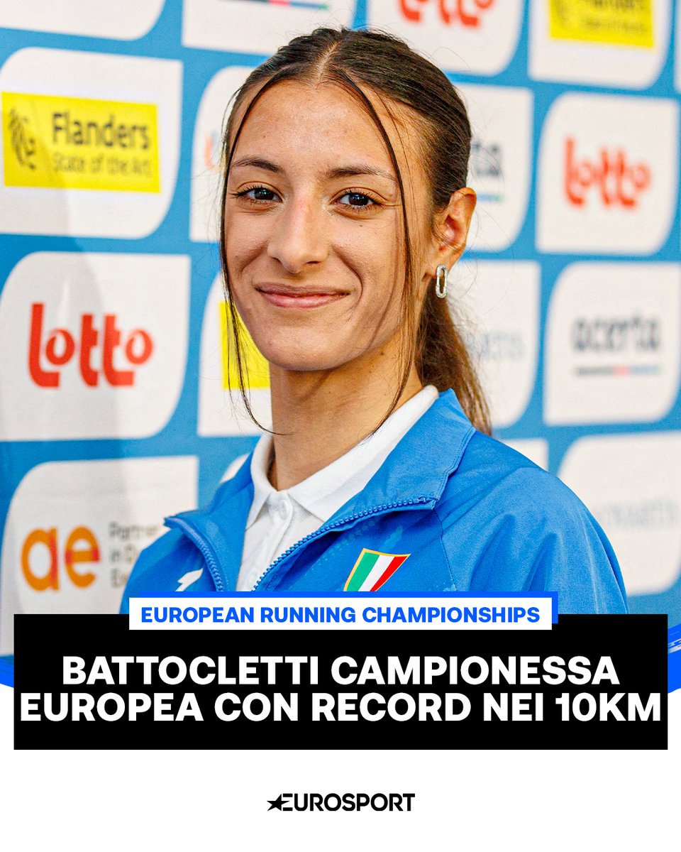 𝐁𝐀𝐓𝐓𝐎𝐂𝐋𝐄𝐓𝐓𝐈 𝐑𝐄𝐆𝐈𝐍𝐀 𝐃’𝐄𝐔𝐑𝐎𝐏𝐀

Agli European Running Championships di Bruxelles, la nostra fuoriclasse del mezzofondo ha dominato la 10km su strada fermando il cronometro a 31’10”, migliorando così il record italiano che già le apparteneva 😳

#Battocletti