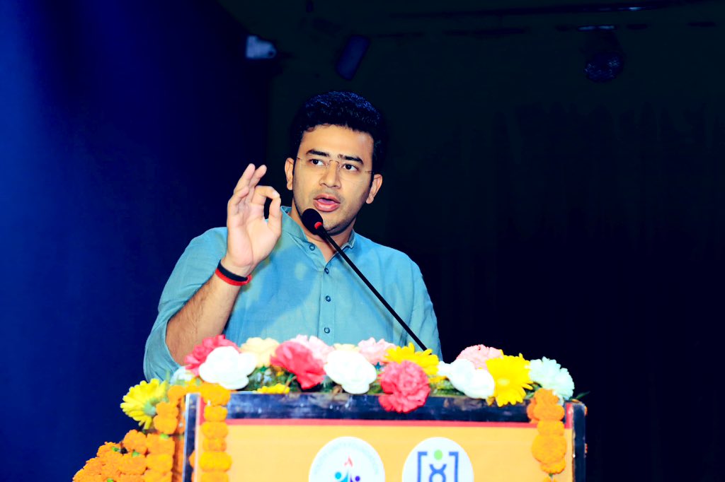 vineetvatstyagi's tweet photo. The concluding program of Bharat and Its Scientific Glory was organised in Ghaziabad, Uttar Pradesh yesterday in which Top 30 teams representing 7 states participated. 
BJYM National President & MP Bengaluru South Shri @Tejasvi_Surya Ji addressed the participants, panel members and other youth. 
#BharatAndItsScientificGlory #ViksitBharat2047