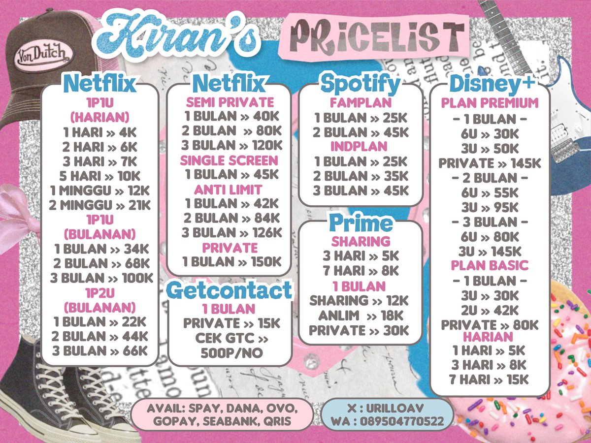 urilloav's tweet image. ㅤ ㅤㅤㅤ hayii! kiran ada banyak app premium bergaransi dan 100% trusted since 2021 yaap! testi ada di thread selanjutnya 💗✨

🧺 order? dm @urilloav or fastesp sung ke wa.me/6289504770522