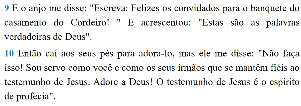 Jair47240183's tweet photo. Apocalipse 19:9,10 - Nova Versão Internacional - NVI
https://t.co/xG96UGBlWt 

#Bíblia #BíbliaNVI #NVI #Apocalipse #Apocalipse19 #Ap19 #céu #júbilo #adoração #Cristo #vencedor #vitória #besta #falsoprofeta #rpSp #LEIA_A_BÍBLIA #ESTUDE_A_BÍBLIA #CONHEÇA_A_BÍBLIA https://t.co/pgHTYklNqZ