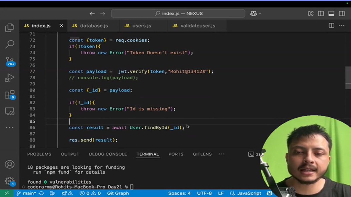 ashish_st's tweet photo. 🚀 Day 121 - Backend Mastery

🔑 Refresh Token &amp; Access Token ensure continuous authentication without repeated logins.

⏳ Token Expiry Matters
⚙️ Middleware

#BackendDevelopment #JWT #AccessToken #RefreshToken #Middleware #Authentication #WebSecurity #WebDevJourney https://t.co/ZmyfZzDXpx