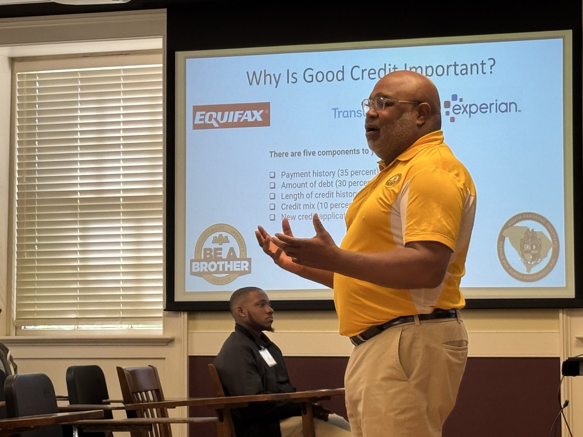 Omicron Mu Lambda (@cobbalphas) on Twitter photo Bro. Vaughn representing <a href="/CobbAlphas/">Omicron Mu Lambda</a> at the SC College Bro Summit. Today’s topic - Financial Literacy. Bro. Vaughn representing <a href="/CobbAlphas/">Omicron Mu Lambda</a> at the SC College Bro Summit. Today’s topic - Financial Literacy.