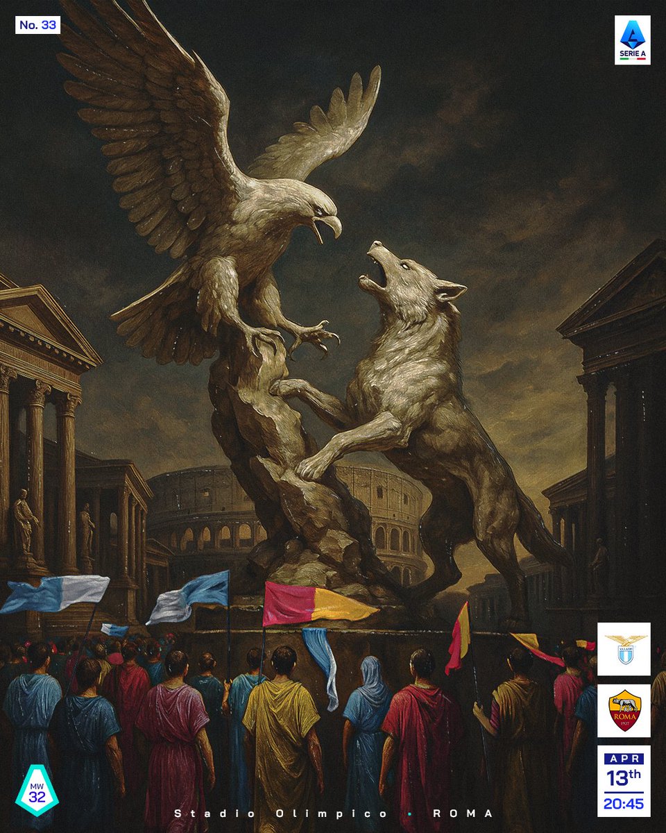 CalcioTurkey's tweet photo. 🫠 Serie A'nın Derby della Capitale için hazırladığı muazzam görseli!

Aşık olmamak elde değil. 😍 https://t.co/TmVUGwD2qO