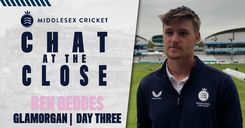 Middlesex_CCC's tweet photo. 🗣️ | BEN GEDDES 
We caught up with Ben Geddes following the third day of our clash against Glamorgan.

He notched his highest score for the Club and continued his solid start to the season.

WATCH HERE ⬇️ | #OneMiddlesex