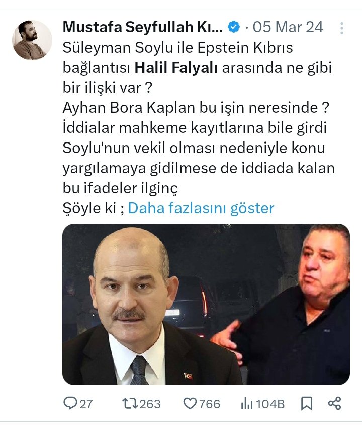 05 Mart 2024'de kapatılan hesabımda  konuyla ilgili yaptığım paylaşım
Bir detay daha vereyim , Falyali'nin arşivi MOSSAD"ın eline geçti bunu da açıkladim