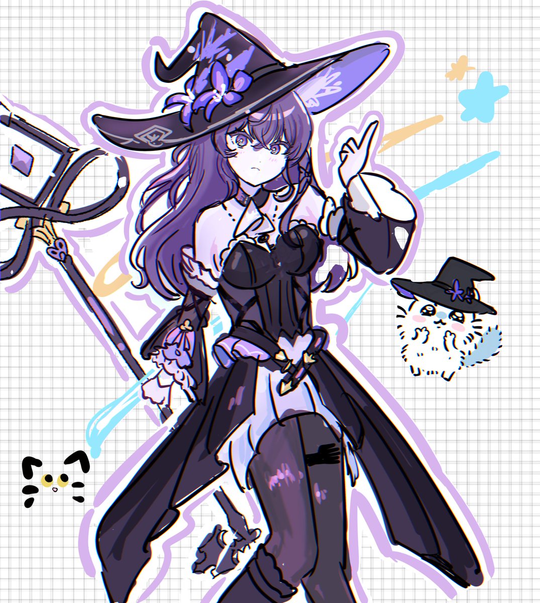 Novelllaa's tweet photo. mafuyu in herta outfit doodle https://t.co/MzYLuyioF5