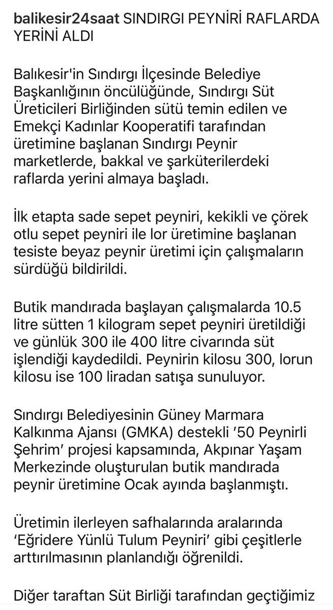 50 Peynirli Şehir Balıkesir kitabını yazarken proje fikrini aktardığımız , Balıkesir ilçelerinde  mandıra kurulumu uzun bir süreç ,özverili ekiplerin çalışması ile sonunda hayata geçti . Gururla takip ediyoruz .<a href="/balikesir24saat/">balikesir24saat</a> <a href="/berrinbalonur/">berrin bal</a>