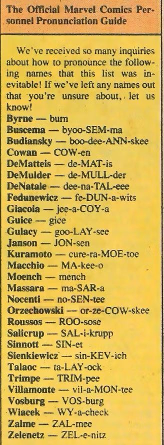BackintheBronze's tweet photo. An annual posting of comic creators' names and their proper pronunciation!

If any creators out there want to add your name and pronunciation to the list - please do so!

Have a great day all! Cheers! https://t.co/AvK5EW3jB2