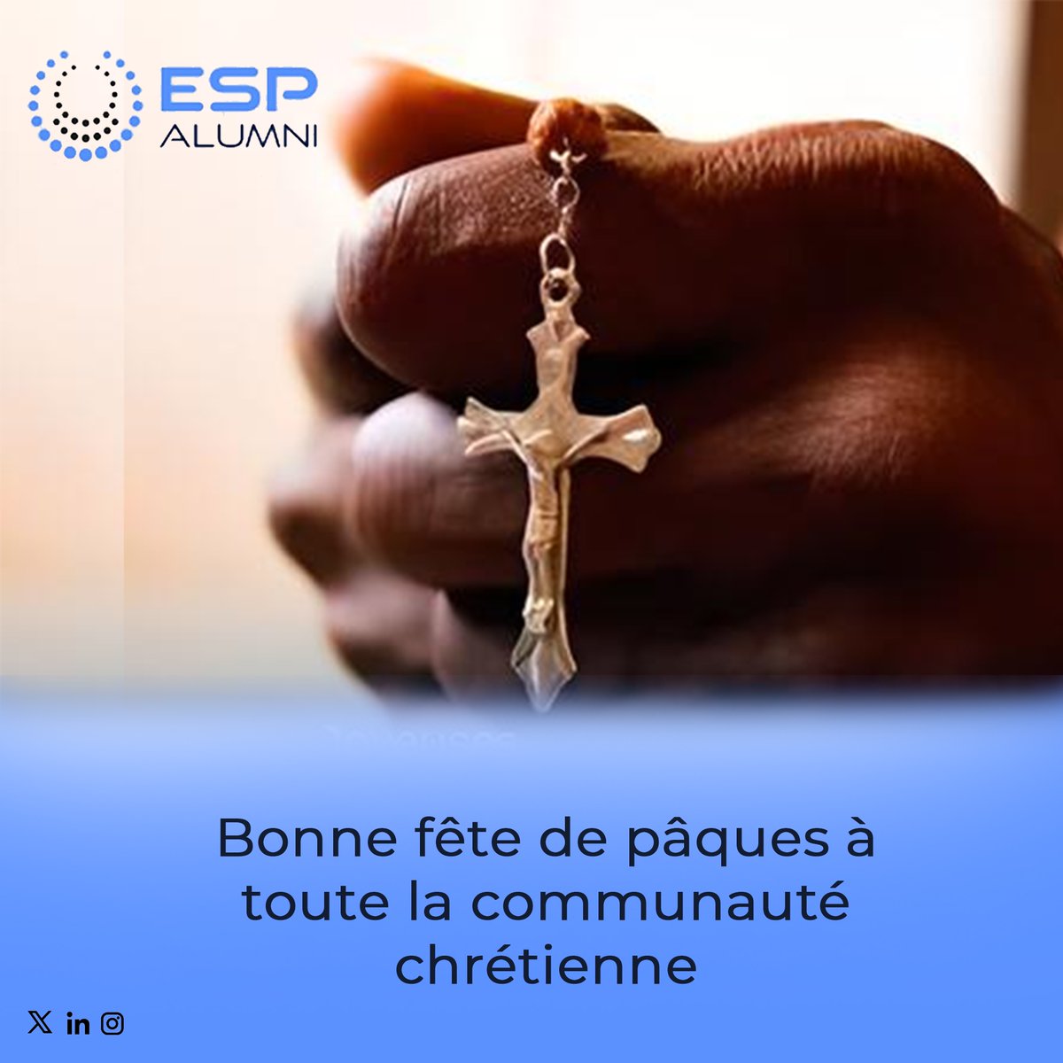 esp_alumni's tweet photo. Le RAESP souhaite une bonne fête de Pâques à l’ensemble de la communauté chrétienne.
#RAESP #alumniEsp #paques2025 https://t.co/ITZf7x9NFc