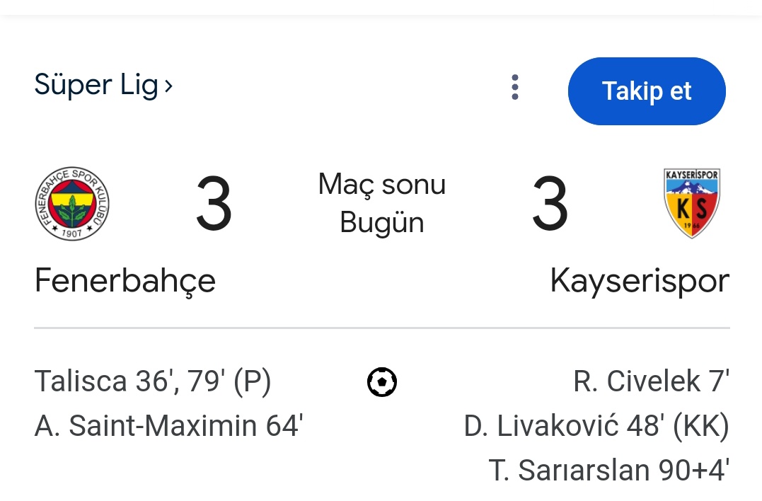 4 gol atıp berabere kalan Takım'ın adıdır Fenerbahçe 🤣🤣🤣
#FBvKYS
