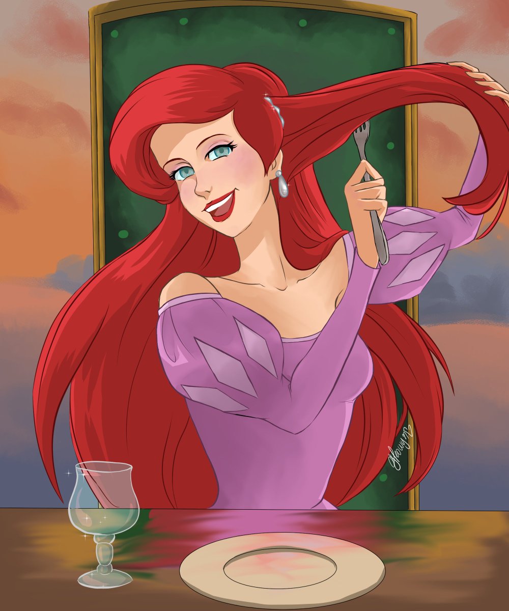 gleowynart's tweet photo. It been a while since I was here last time 🫣but it's neve too late to come back. 
Since I started to be part of the Lorcana community with my husband, I wanted to draw something. Finally, inspiration came in the form of a fork! 🧜‍♀️#TheLittleMermaid #Lorcana https://t.co/NaxhVIolZ7
