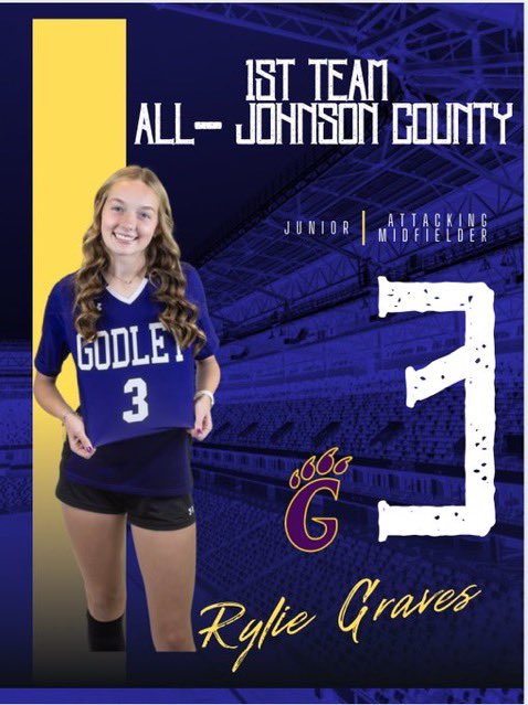 RylieGraves7's tweet photo. Beyond grateful to be able to make an impact! What an honor to be first team all district and first team all Johnson County! Next up senior year 🔜 
@godley_soccer https://t.co/GIOm616kQE