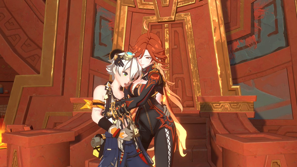 Our boy's unluckiness might turn to luckiness after meeting the Pyro archon

*insert joke about being the true Pyro archon*

This would be an animation later on

Mavuika model by: <a href="/DaB_neko/">DaB</a> 
Bennett model by: <a href="/HeliosPrimes/">SegsUltimate🔞</a> / <a href="/DaB_neko/">DaB</a>