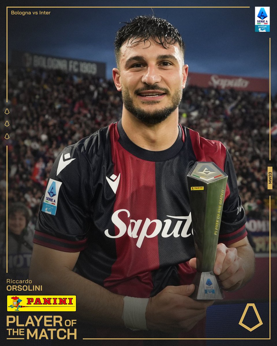 SerieA's tweet image. Orsolini è Panini Player of the match di #BolognaInter!!! 🐻⚽️🏆