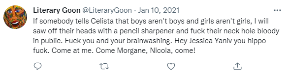 AidanCTweets's tweet photo. Hi @runthinkwrite, you don't recall @jk_rowling sending a positive reply to a male "gender critical" ally who had previously said he would set "people who believe in gender ideology" on fire and piss on them as they died? Sawing their heads off? Doesn't ring a bell? https://t.co/dIloIMgKOZ