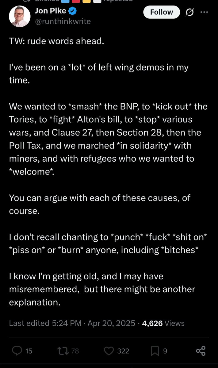 AidanCTweets's tweet photo. Hi @runthinkwrite, you don't recall @jk_rowling sending a positive reply to a male "gender critical" ally who had previously said he would set "people who believe in gender ideology" on fire and piss on them as they died? Sawing their heads off? Doesn't ring a bell? https://t.co/dIloIMgKOZ