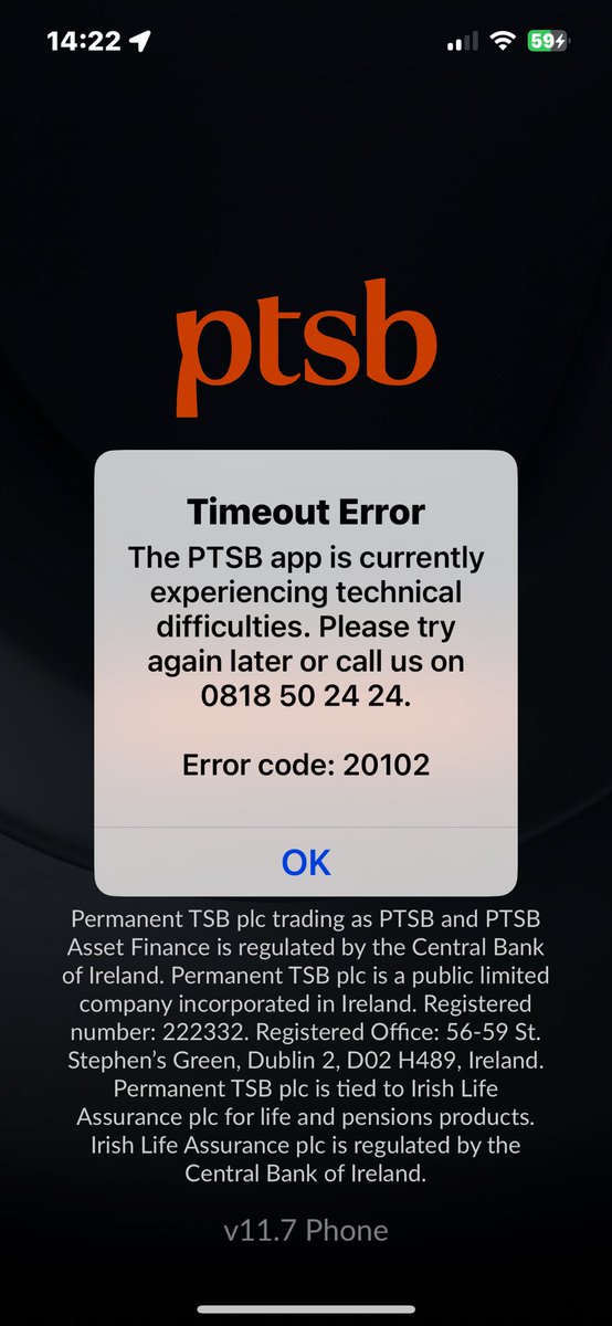 bposttunes's tweet photo. @AskPTSB currently in New York and can’t access the app. Any ideas? Have reinstalled and no joy. https://t.co/SNnPBUEN0W