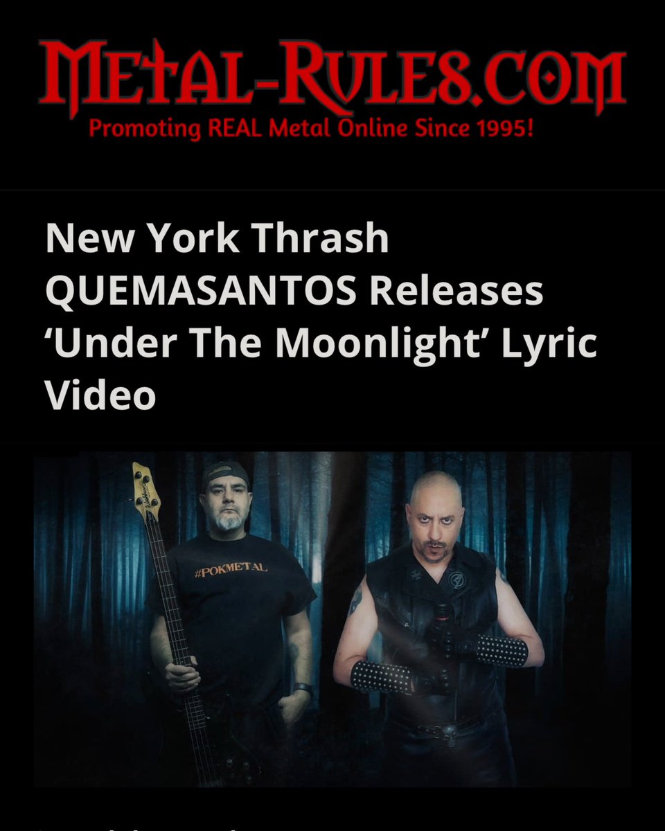 New York Thrash QUEMASANTOS Releases ‘Under The Moonlight’ Lyric Video

metal-rules.com/2025/04/20/new…

<a href="/metalruleszine/">Metal Rules</a> 
<a href="/ashermedia/">Asher Media</a> 
#metalisvital <a href="/quemasantos1/">Quemasantos</a>