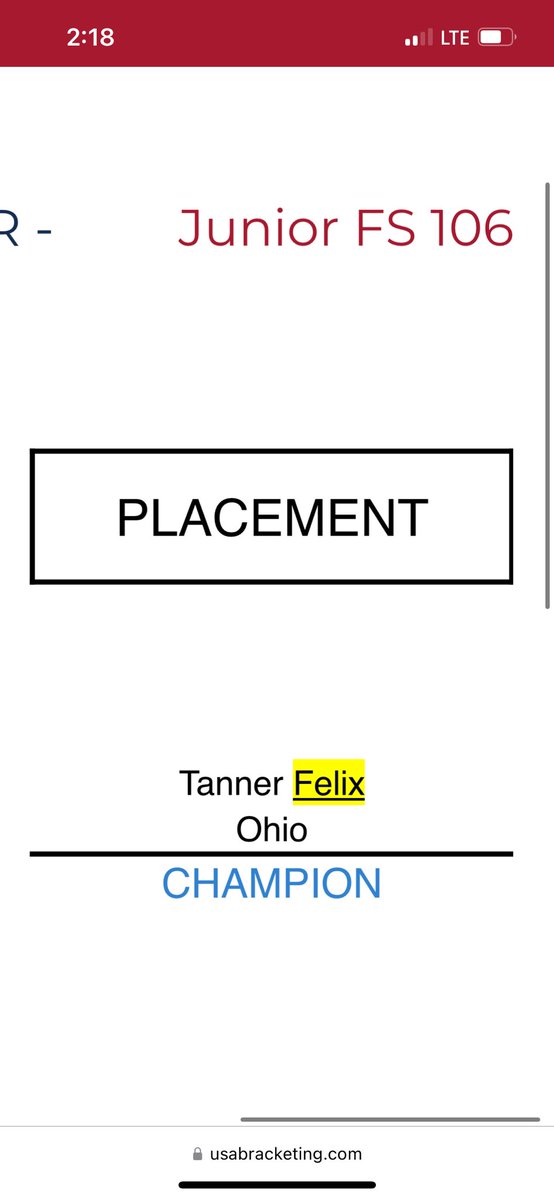 Took 1st at the SW Ohio Freestyle/Greco-Roman Qualifier for freestyle I will wrestle at Ohio freestyle state on 5/24