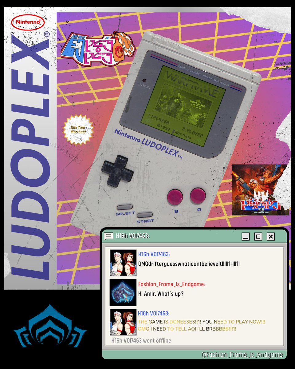 FrameEndgame's tweet image. Introducing the Nintenno Ludoplex
#warframe #Warframe1999 #tennocreate