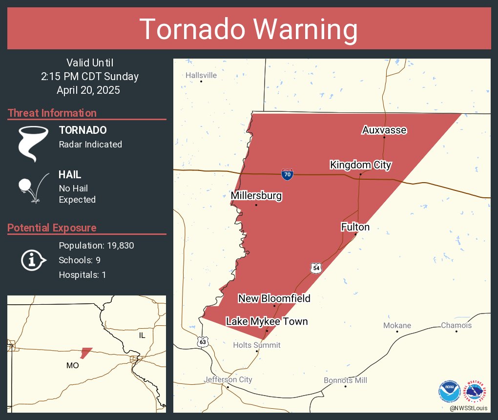 Missouri Tornado Warning Sign Tornado Watch Issued For Parts Of NE