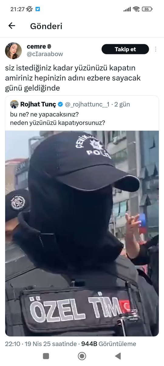 Bu açık açık tehdit deilmi lütfen bunun gibilere işlem yapın <a href="/TC_icisleri/">T.C. İçişleri Bakanlığı</a> <a href="/SiberayEGM/">Siberay</a> <a href="/AliYerlikaya/">Ali Yerlikaya</a>