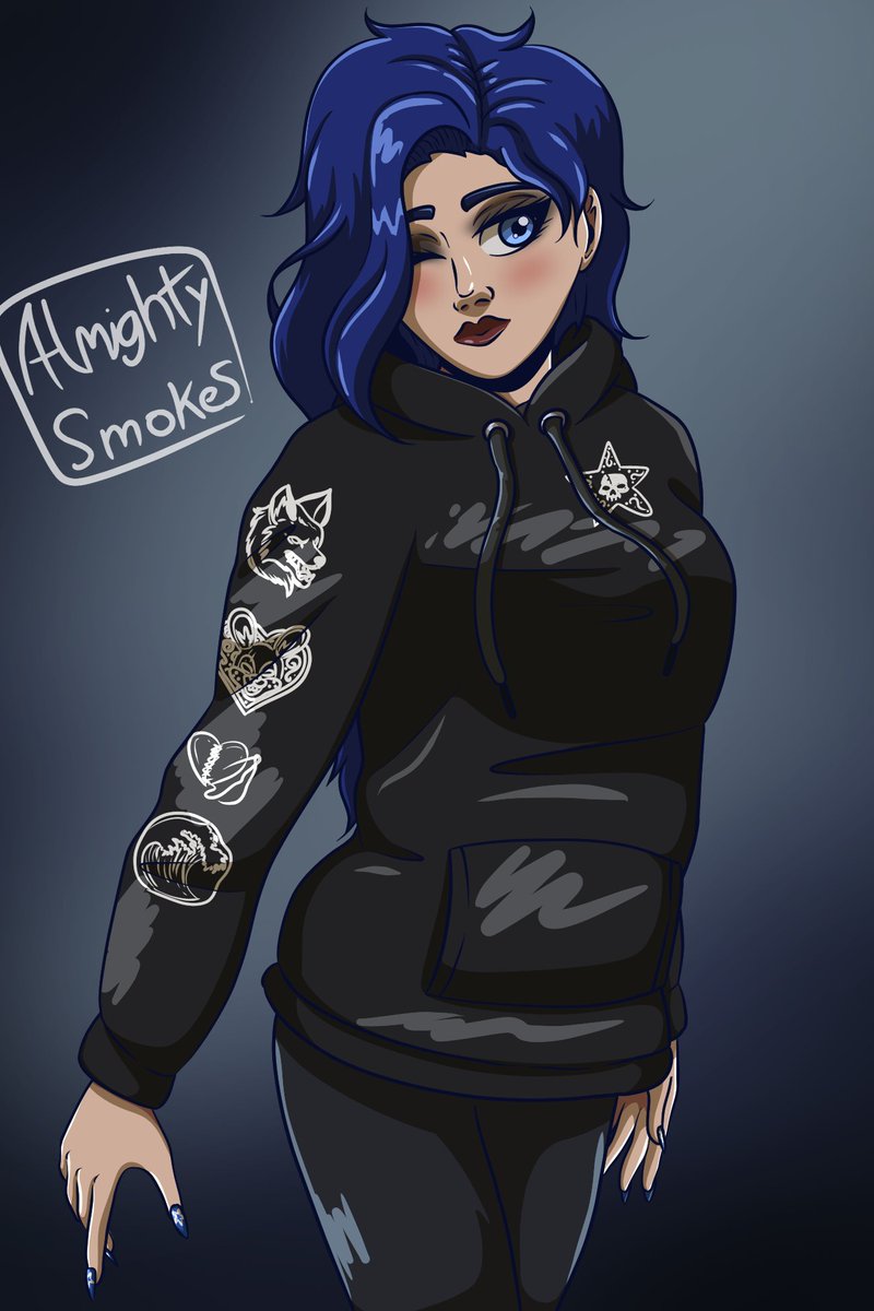 Liked my Cora hoodie so much I drew Cora herself wearing it 💙