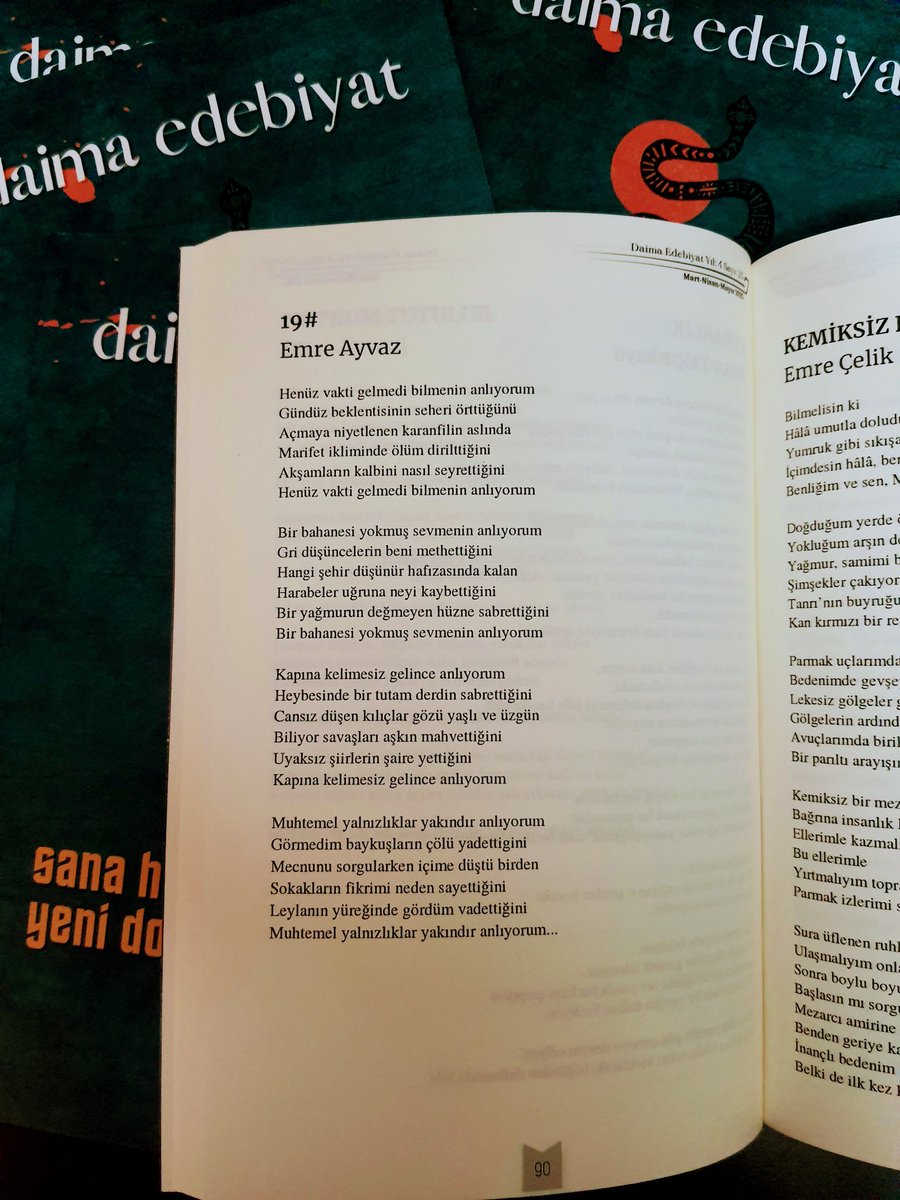 şiir yazan bir matematik öğretmeni (@emreayvazea) on Twitter photo Kapına kelimesiz gelince anlıyorum..
<a href="/DaimaEdebiyat/">Daima Edebiyat • Çevrimiçi Edebiyat Platformu</a>
<a href="/m_erdevir/">Muhammet Erdevir</a> Kapına kelimesiz gelince anlıyorum..
<a href="/DaimaEdebiyat/">Daima Edebiyat • Çevrimiçi Edebiyat Platformu</a>
<a href="/m_erdevir/">Muhammet Erdevir</a>