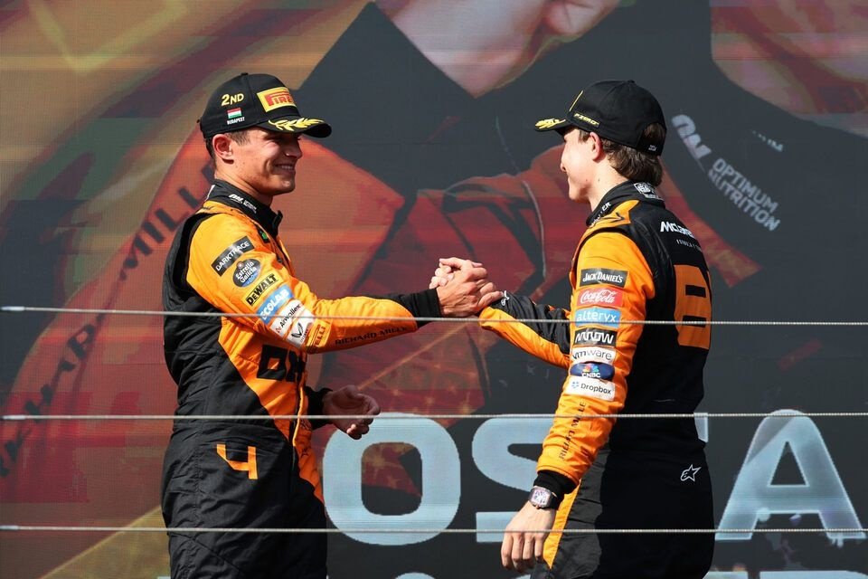 f1statsguru's tweet photo. Oscar Piastri and Lando Norris are now tied with 5⃣ wins each in #F1.

Teammates. Rivals. Equals… for now. 👀

#SaudiArabianGP https://t.co/BYGP0UXCy8