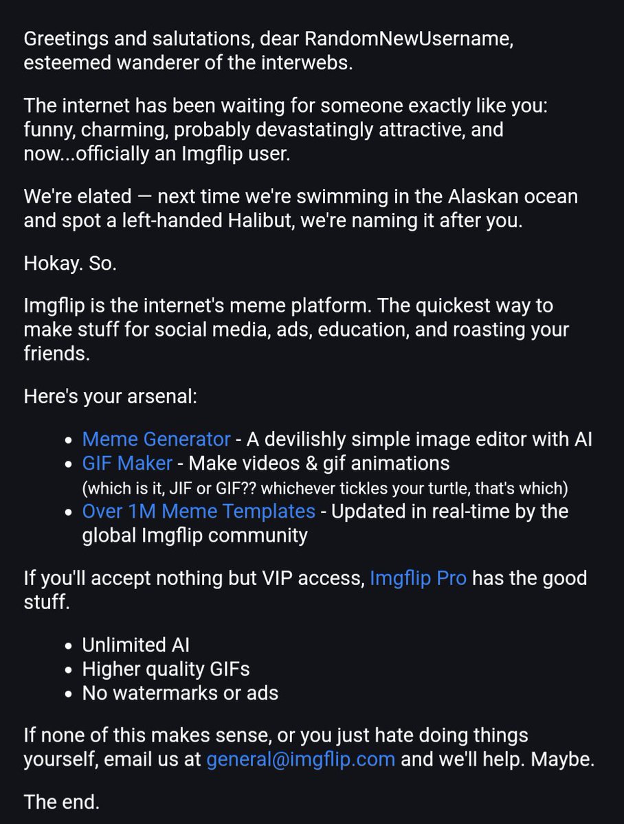 It's only been 15 years but hey we have a welcome email now