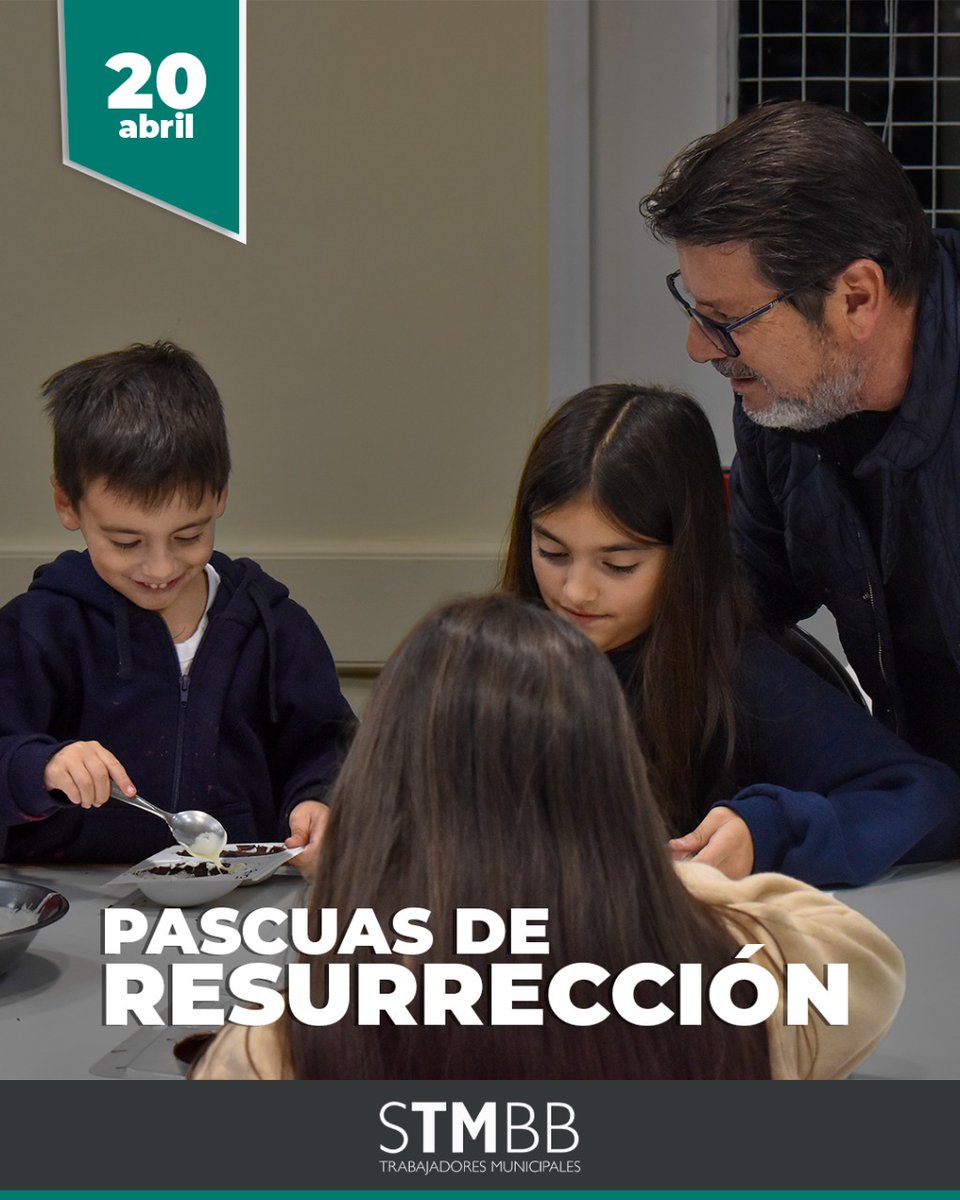 ✨ Pascuas de Resurrección ✨

En esta fecha tan especial, desde el STMBB queremos desearte unas Felices Pascuas. Que esta jornada invite a la reflexión, al encuentro y a renovar la esperanza en el poder transformador de la solidaridad y el trabajo colectivo.

📸 En la imagen,