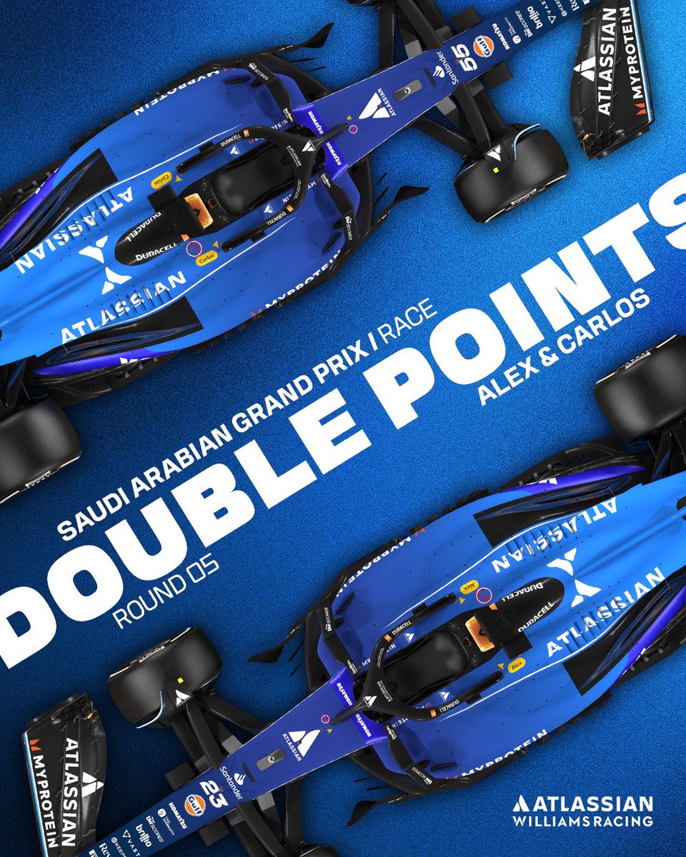 WilliamsRacing's tweet photo. Our best EVER result at the #SaudiArabianGP sees the team bring home double points.

MEGA job  🙌 https://t.co/YaTkBuOyrn