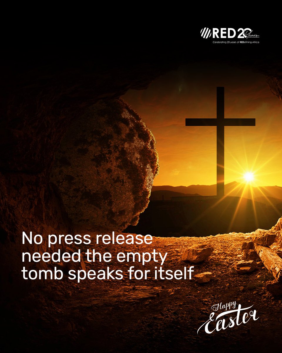 No headline, no breaking news—just an empty tomb echoing the greatest story ever told.

Happy Easter from all of us at Red Media Africa 💃🏾
.
.
#RedMediaAfrica #HappyEaster #HeIsRisen