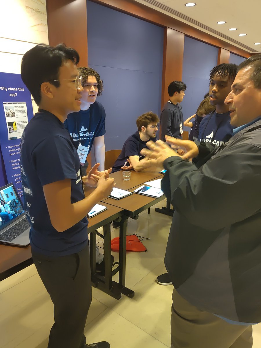 FrancisTuttle's tweet photo. A group of students from our Computer Science Academy took their app building skills to Washington D.C. last week!
These students earned a trip to participate in the #HouseofCode event at the U.S. Capitol in the Congressional App Challenge last fall. The app, VoiceIT, allows users to sign, post, and share petitions in a user-friendly and quick manner.
Read more on our blog: