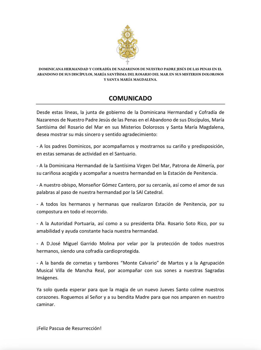 Hermandad Rosario del Mar tweet media