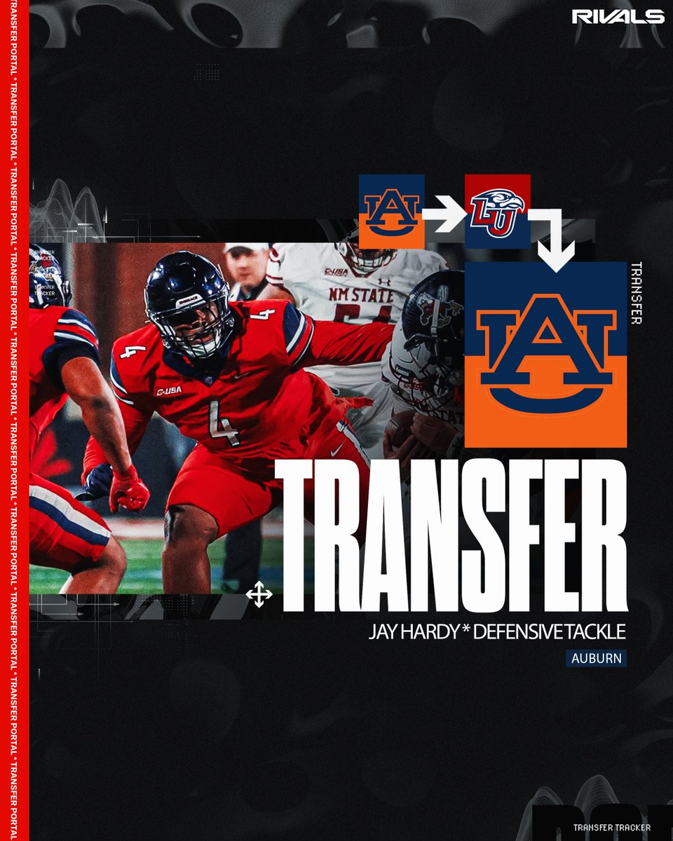 Liberty DL Jay Hardy, who originally signed with Auburn in the 2020 class, is transferring back to Auburn

Over the last 3 seasons at Liberty, Hardy has accounted for 54 tackles, 7 TFLs, 2 sacks, &amp; 3 batted passes