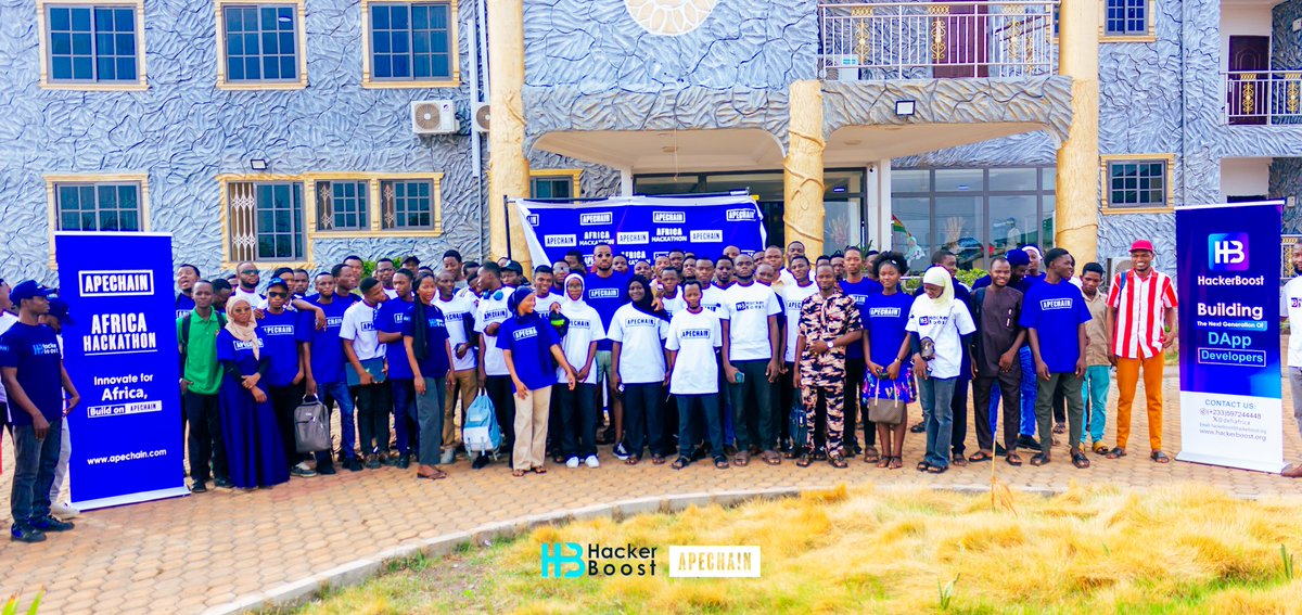 The Apes gathered,  and we helped Boost them to make the city of Tamale Blueee!! 

The Apechain Africa Hackathon and conference was a blast at the Golden Tower Hotel, Tamale-Ghana.  Proudly made possible by <a href="/apecoin/">ApeCoin</a> (sponsor)
<a href="/ctballer_/">David B</a>  <a href="/ImmanuelNFT/">Immanuel</a> &amp;
<a href="/HackerBoostX/">HackerBoost</a>  
Catch up