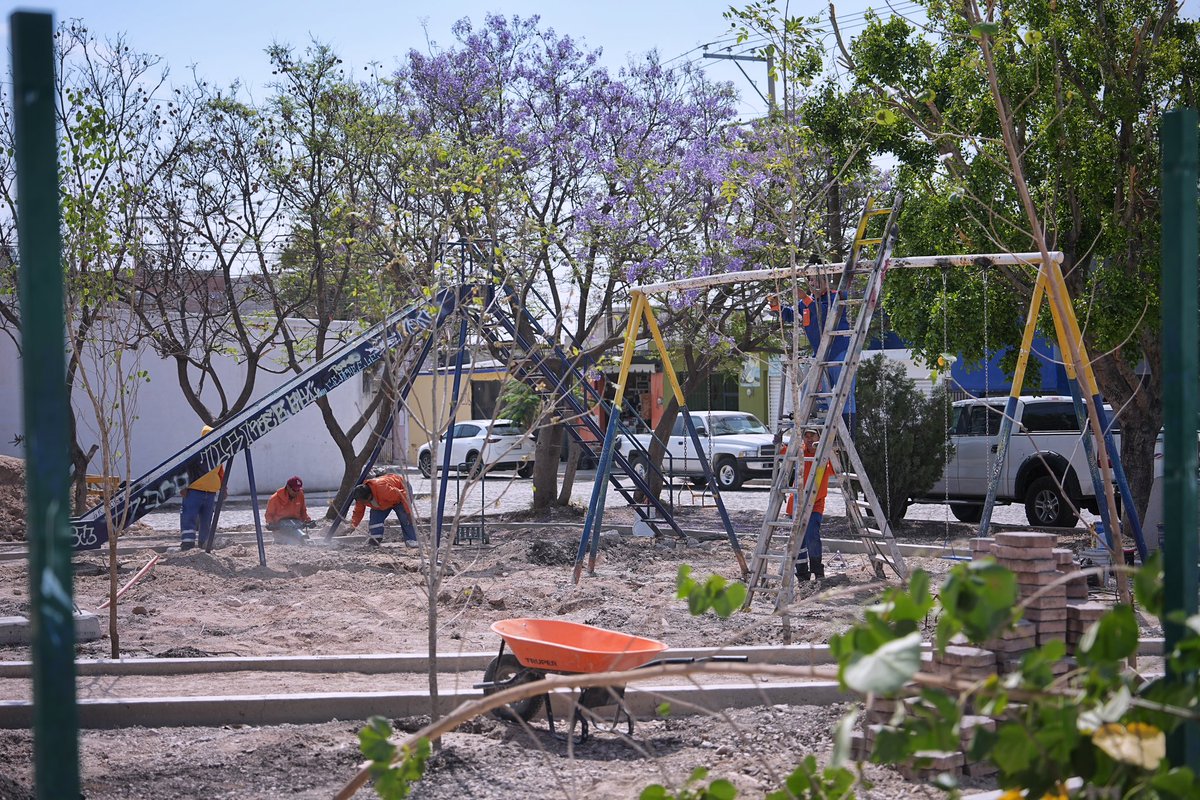 FeliFerMacias's tweet photo. Seguimos rescatando y dignificando los espacios públicos de la ciudad🌳

Vamos a cambiar por completo la imagen de la colonia Gómez Morin, rehabilitando el parque, iluminándolo y dejándola al 100 para que las familias puedan disfrutarla.

#PlanOrden https://t.co/92BeSzsuKL