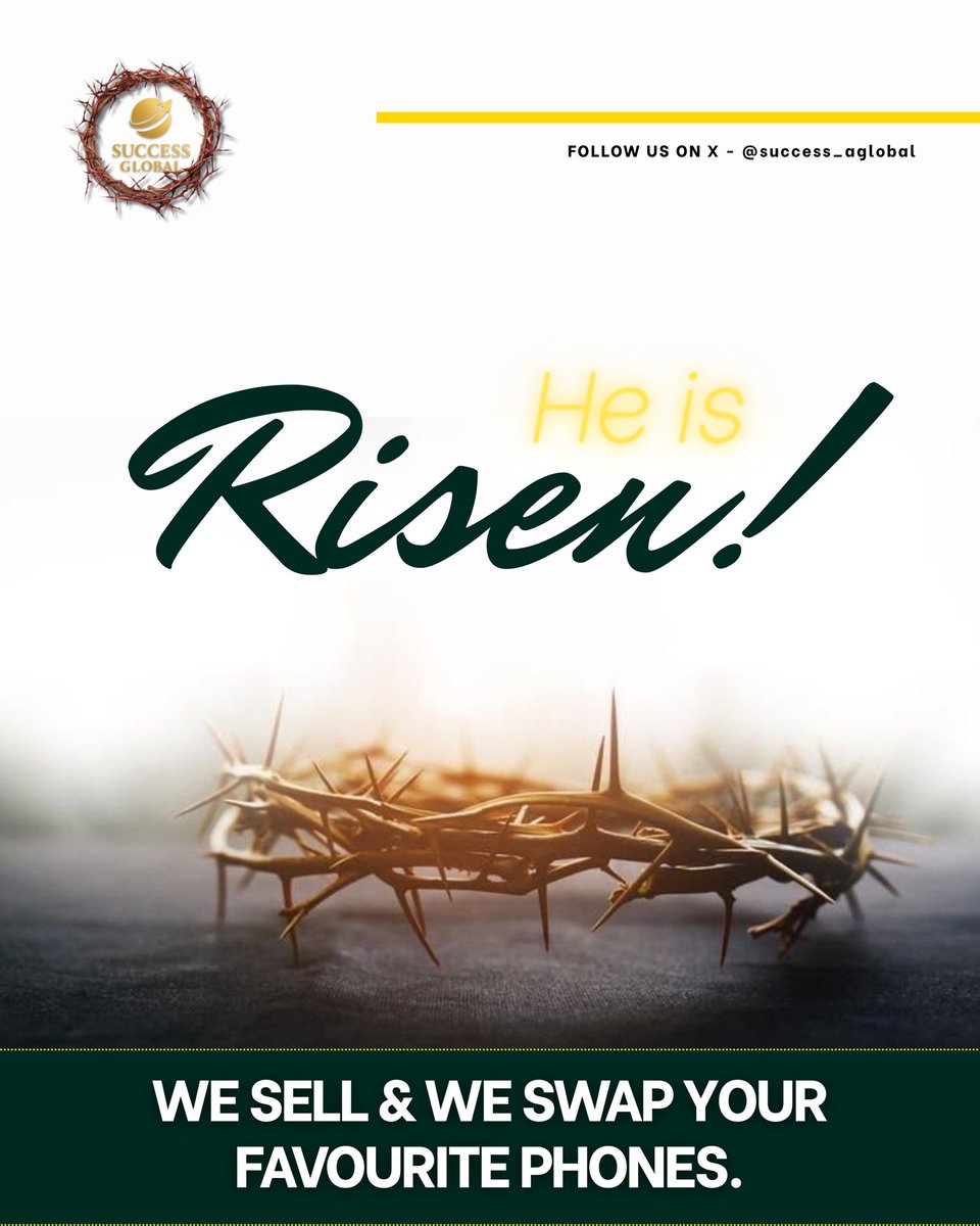 SUCCESS_aGLOBAL's tweet photo. Happy Easter Celebration 🎊 to Everyone Celebrating 🥳!

—we are always ready to help you upgrade your phone, so you can lift the tomb of low productivity and maximise profits. 

Cheers 🥂! https://t.co/YVckDldPDI
