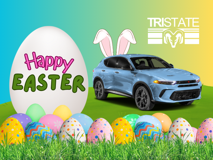 TriStateCDJR's tweet photo. 🌸 Hop into savings this Easter weekend! Deals so good, even the Easter Bunny is impressed! 🐰🚗 https://t.co/PLWQ9CLNei