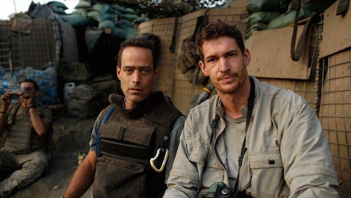 nonfics's tweet photo. Tim Hetherington, the Oscar-nominated co-director of 'Restrepo,' was killed 14 years ago today while covering the civil war in Libya. In honor of the anniversary, here's our 2013 interview with Sebastian Junger on the legacy of his friend and collaborator: https://t.co/fS2D8yYg5v https://t.co/6EGsRrp1ru