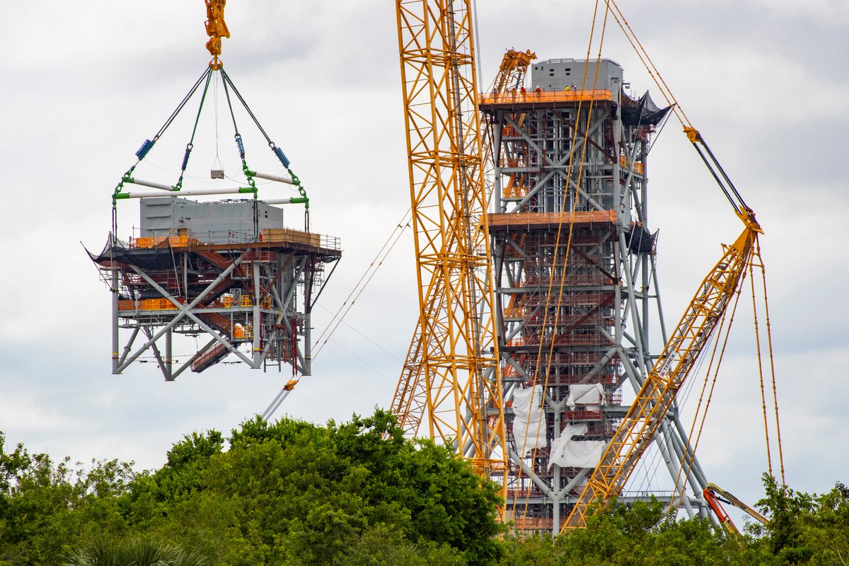 Recently, mobile launcher 2 reached new heights with the installation of tower module 6.

This towering structure is a key piece of future Artemis missions, built to support the powerful SLS rocket in its Block 1B configuration starting with Artemis IV.

🔗go.nasa.gov/3Y8fAxD