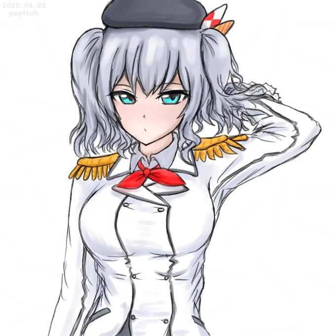 #艦これ版深夜の真剣お絵描き60分一本勝負#艦これ版真剣お絵描き60分一本勝負_20250420鹿島 